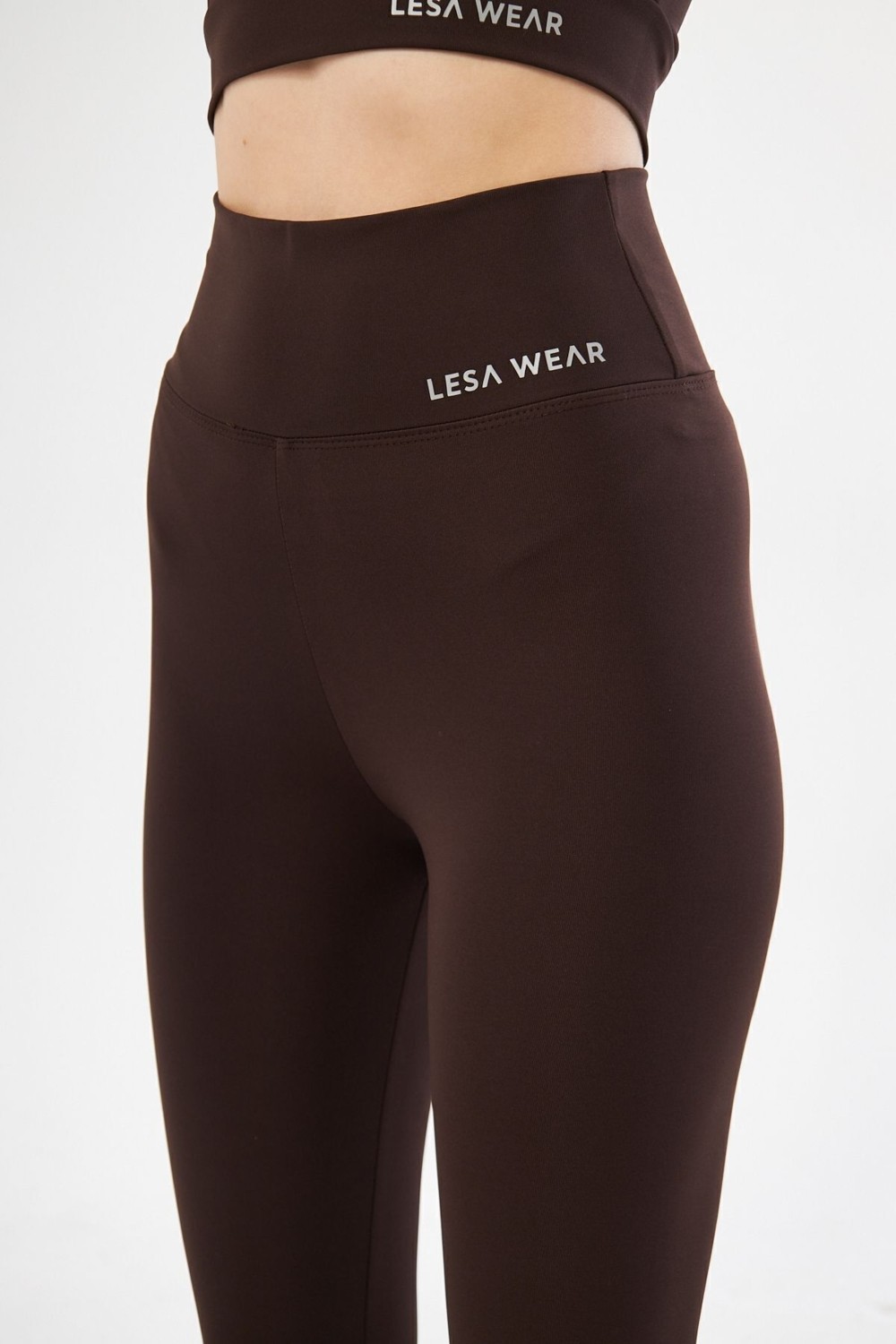 Lesa Wear Yüksek Bel Likralı Toparlayıcı Tayt Crop Takım görsel 5