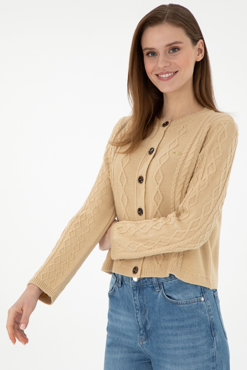 U.S. Polo Assn. Kadın Lacivert Triko Hırka 50297097-VR033 görsel 3