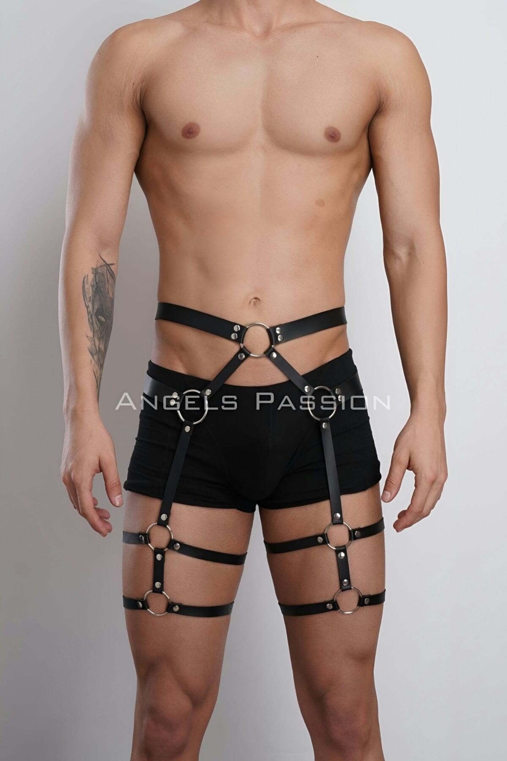 Beruflic Deri Erkek Bacak Harness, Erkek Jartiyer, Erkek Fantezi Aksesuar - BRFM167 görsel 3