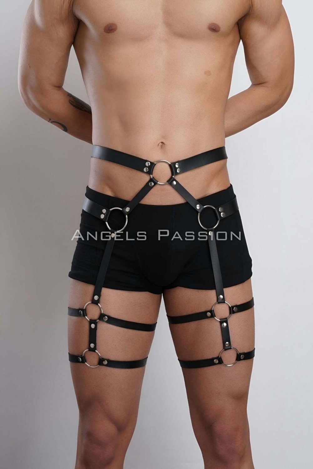 Beruflic Deri Erkek Bacak Harness, Erkek Jartiyer, Erkek Fantezi Aksesuar - BRFM167 görsel 4