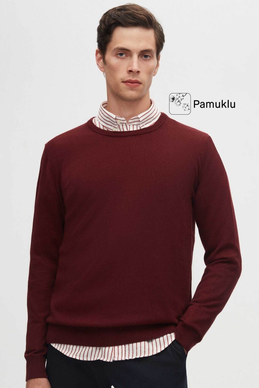 D'S Damat Regular Fit Kiremit Pamuk Karışımlı Triko Kazak 5HF06ORT12004