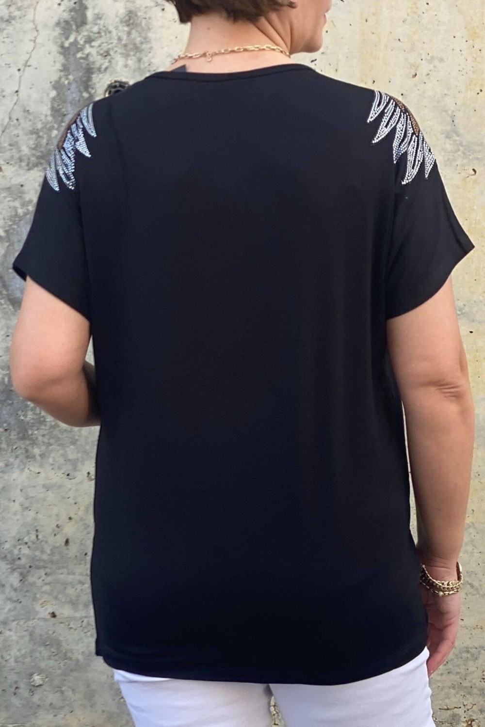 Mia Butik Büyük Beden Siyah Melek Bluz görsel 5