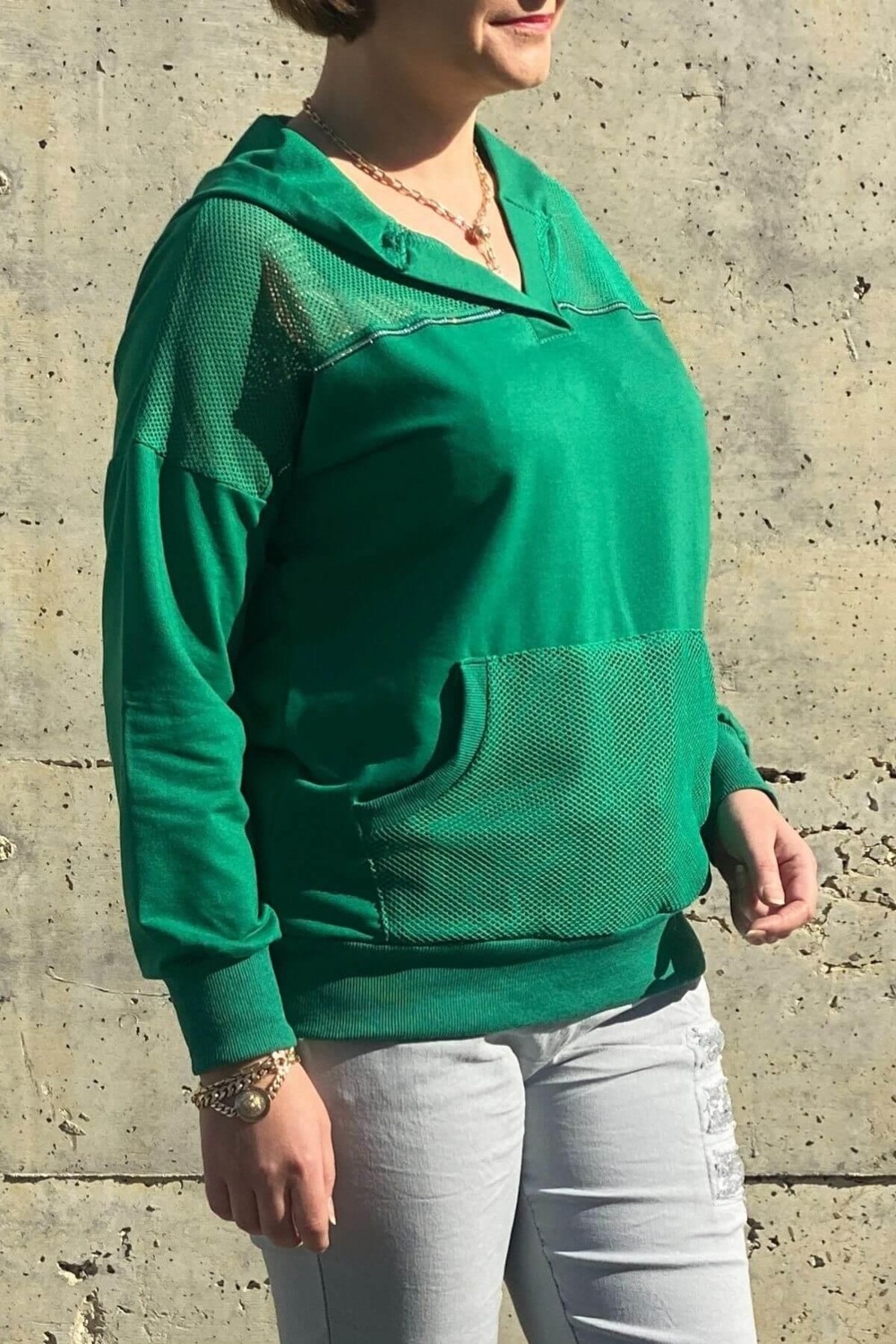 Mia Butik Kadın Beyaz File Detaylı Bluz görsel 2