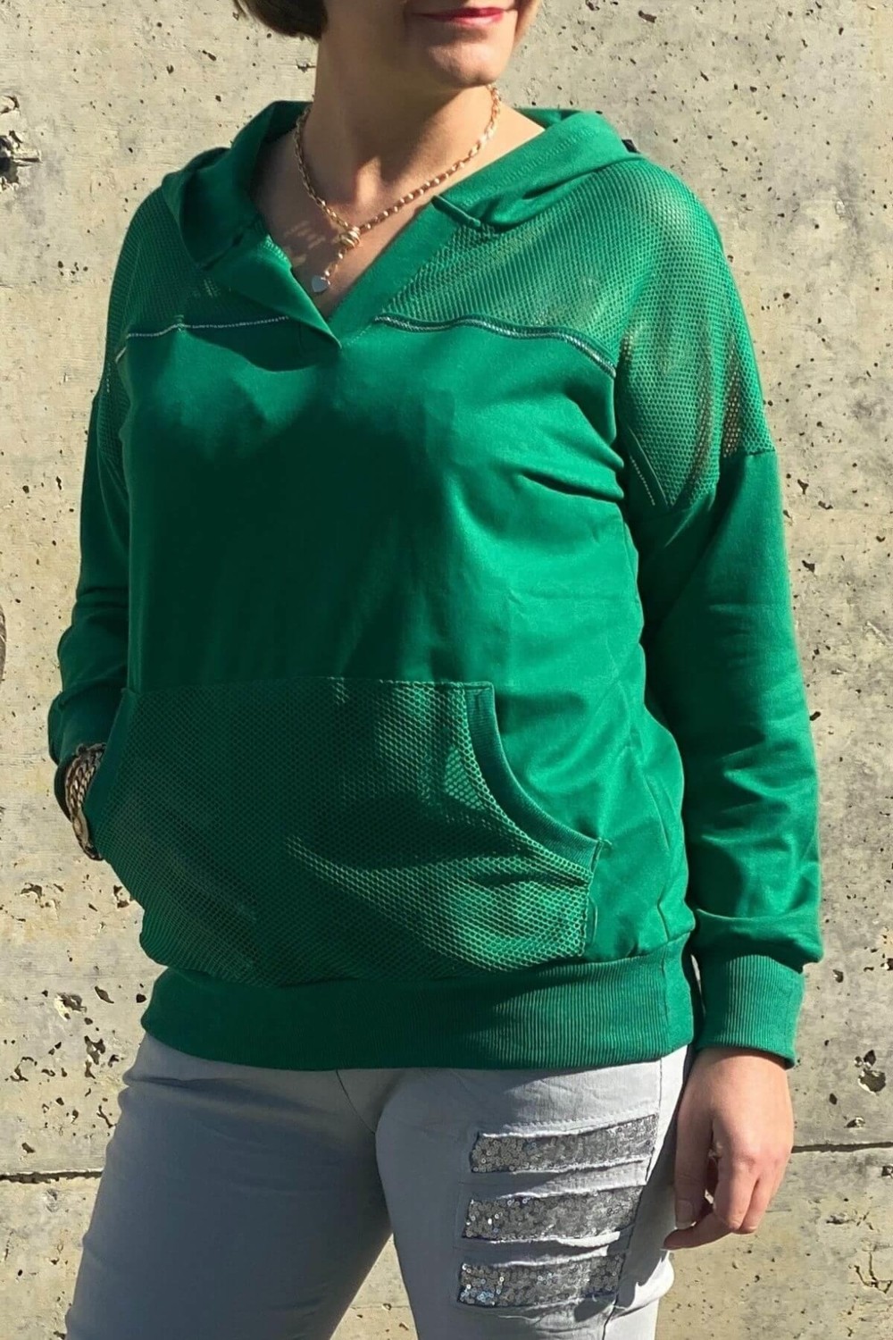 Mia Butik Kadın Beyaz File Detaylı Bluz görsel 3
