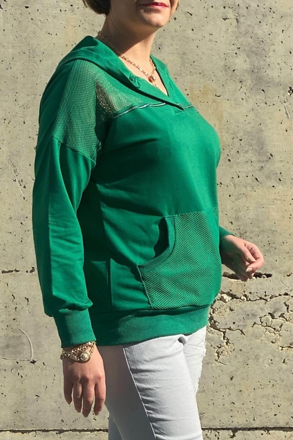 Mia Butik Kadın Beyaz File Detaylı Bluz görsel 4