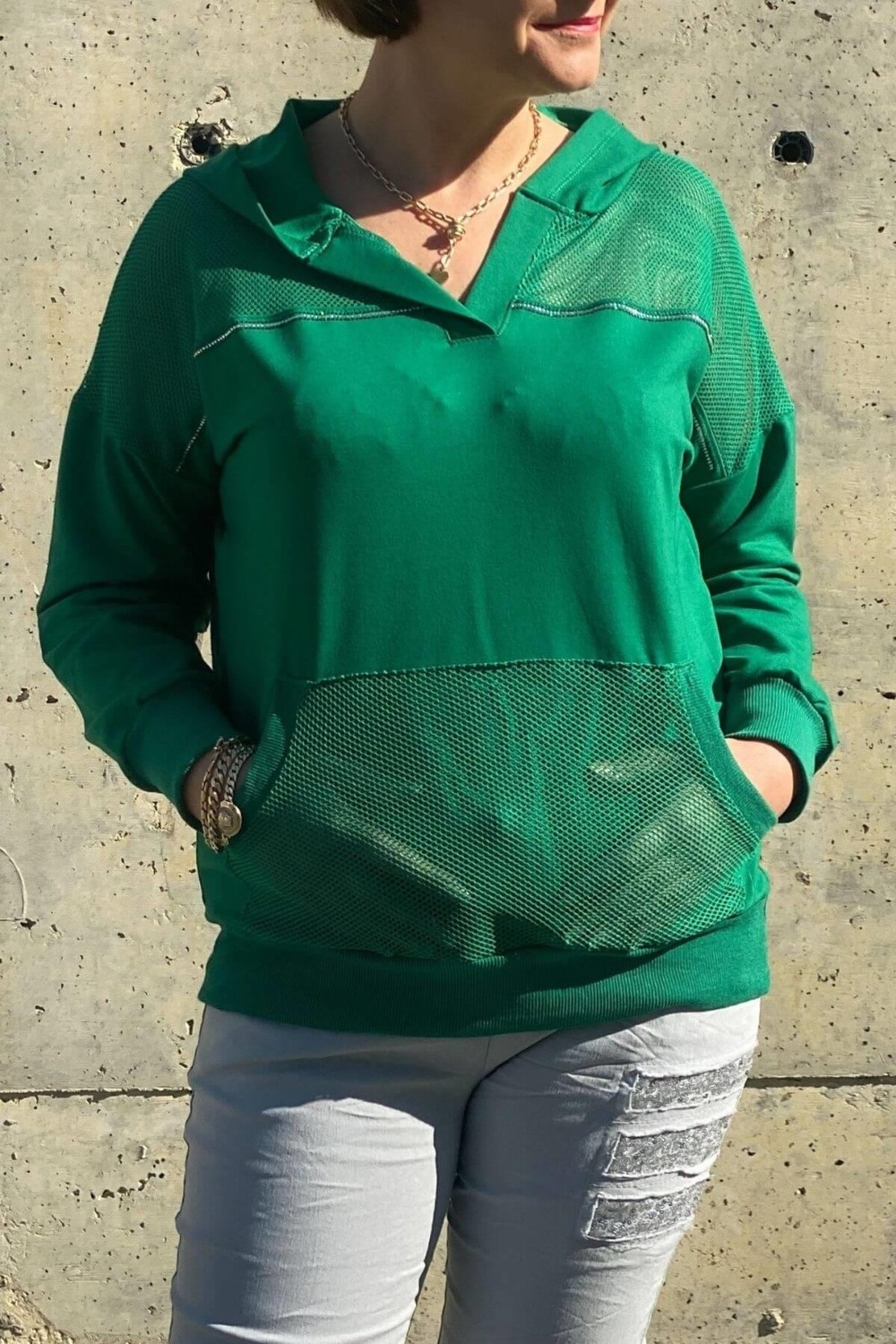 Mia Butik Kadın Beyaz File Detaylı Bluz görsel 5