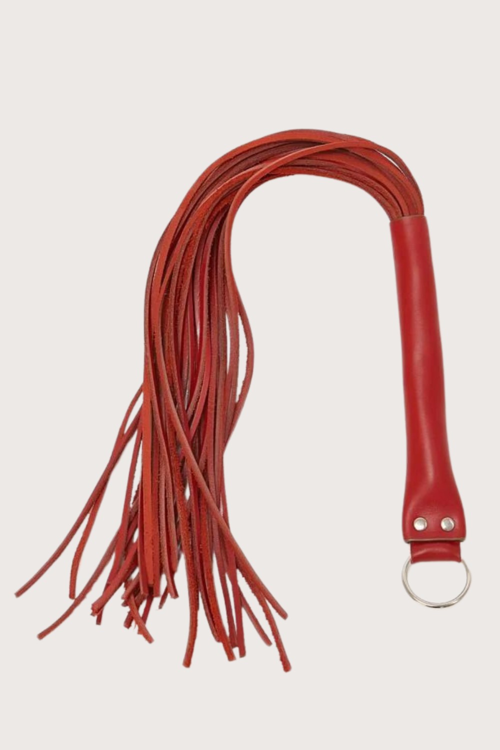 Hazego Deri Fantezi Harness Kırmızı Kırbaç görsel 5