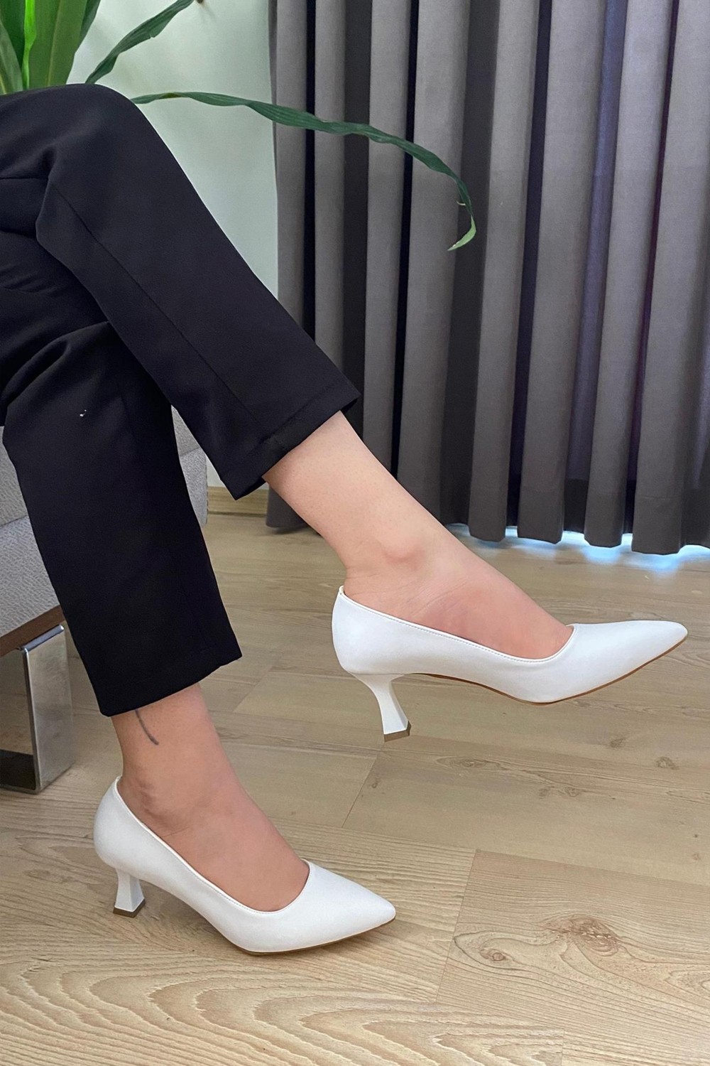 Preshley Kadın Sity Bej Rugan 6 cm Ince Topuklu Stiletto görsel 7