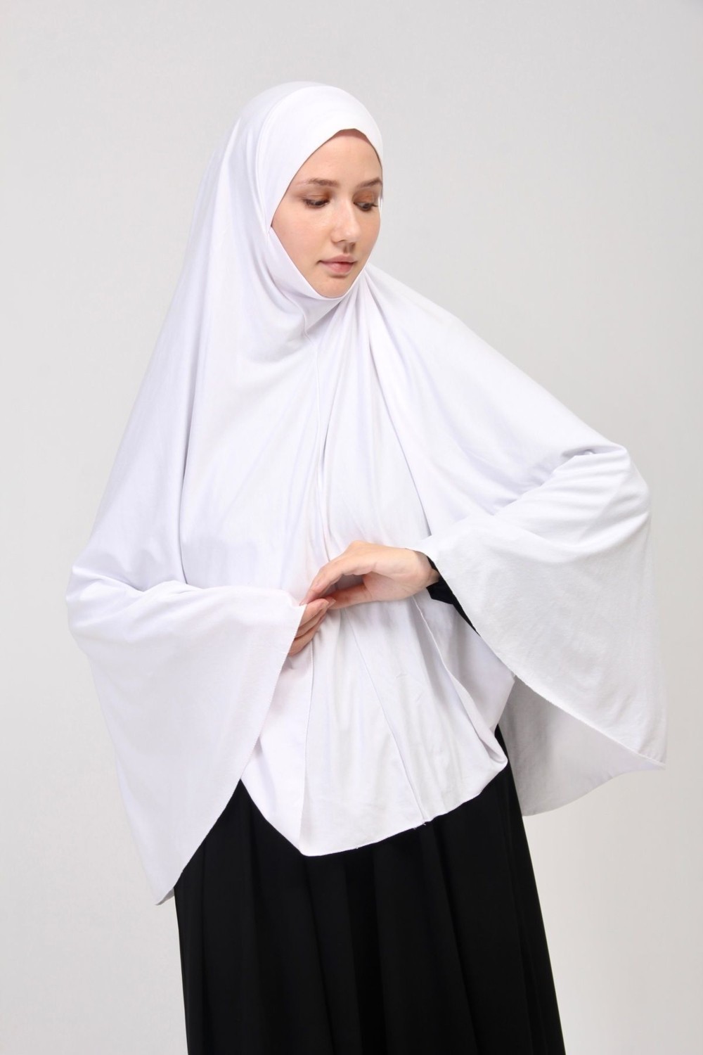 Manolyaşal İslamic Hijab Manolyaşal Pratik Eşarp Standart Beden Peçeli 5xl Sufle - Kahverengi görsel 8
