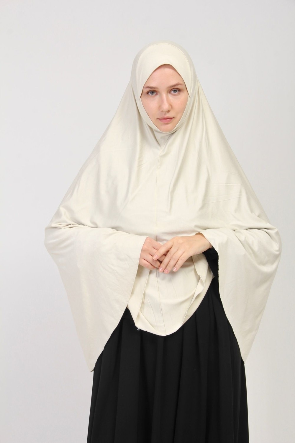 Manolyaşal İslamic Hijab Manolyaşal Pratik Eşarp Standart Beden Peçeli 5xl Sufle - Kahverengi görsel 3