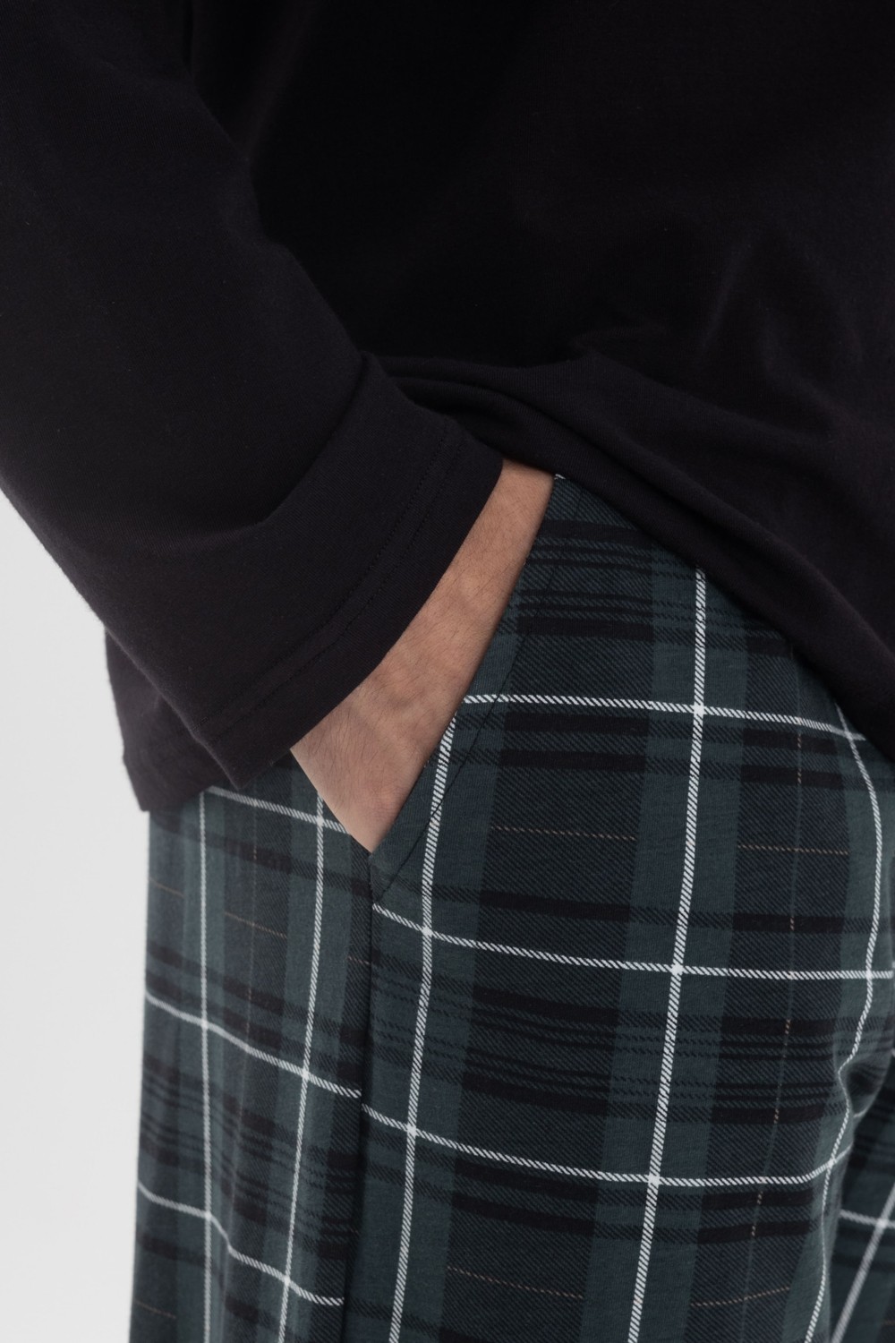Koza İç Giyim Erkek Pamuklu Uzun Kollu Göğüs Cep Detaylı Ekose Desenli Cep Detaylı Pijama Takımı görsel 4