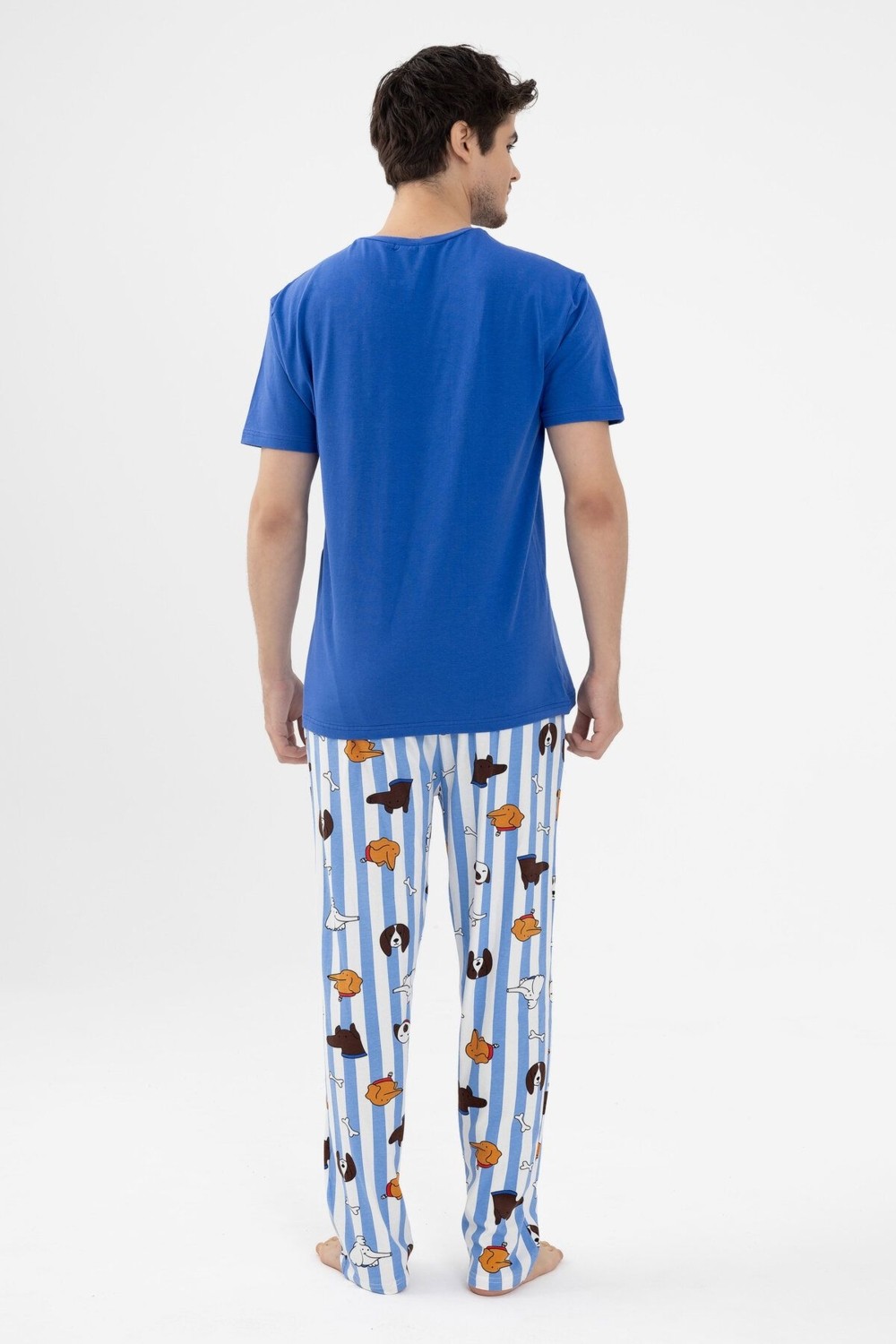 Koza İç Giyim Erkek Kısa Kollu Pamuklu Hayvan Desenli Pijama Takımı görsel 3