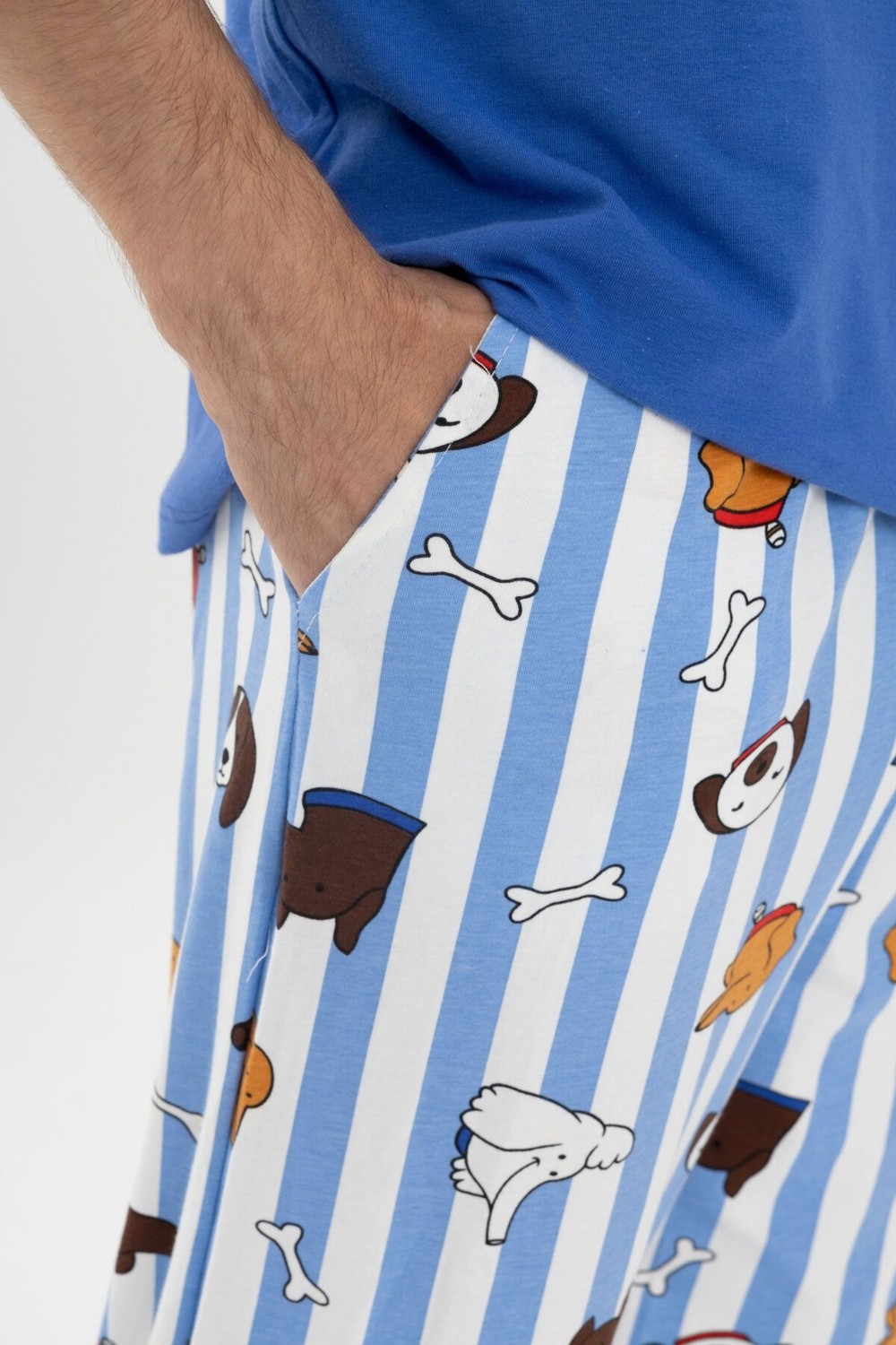 Koza İç Giyim Erkek Kısa Kollu Pamuklu Hayvan Desenli Pijama Takımı görsel 4