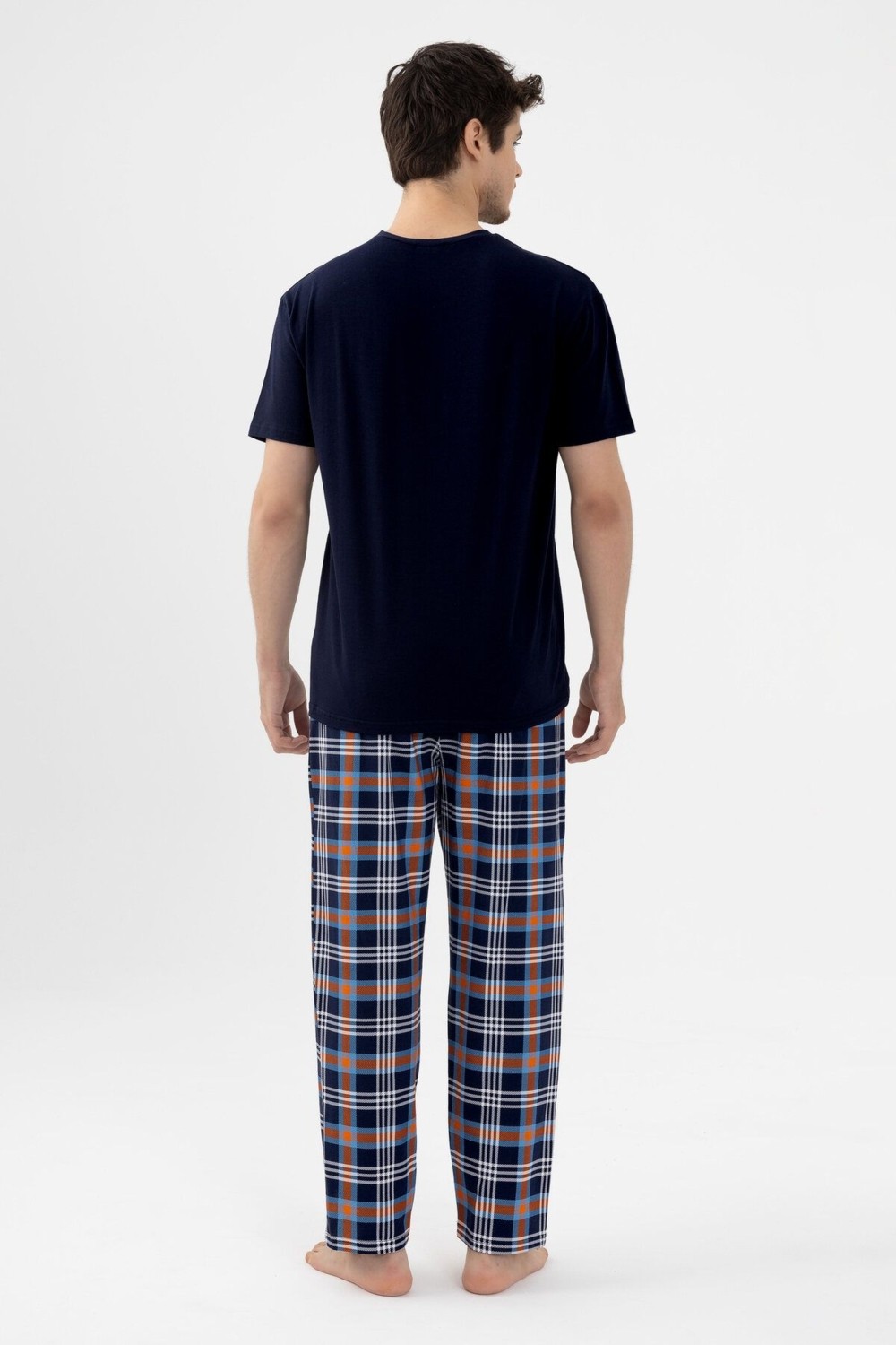 Koza İç Giyim Erkek Kısa Kollu Ekose Desenli Pamuklu Pijama Takımı görsel 3