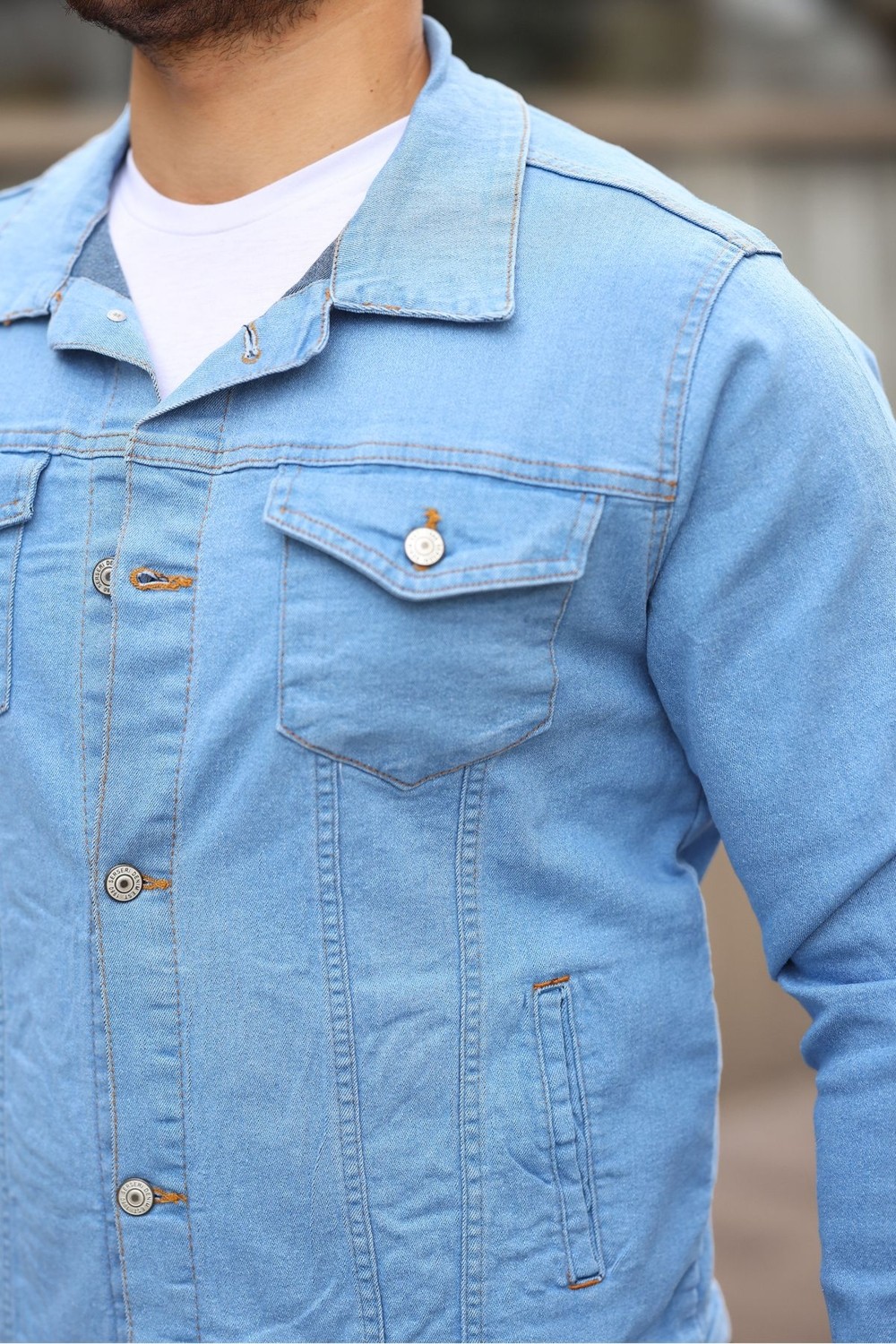 Serseri Jeans Koyu Haki Erkek Kot Ceket görsel 7