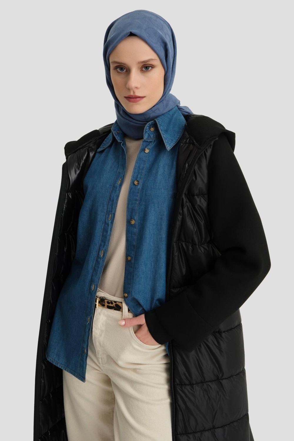Armine Şişme Kapitone Kaban 24K7605 Siyah görsel 3