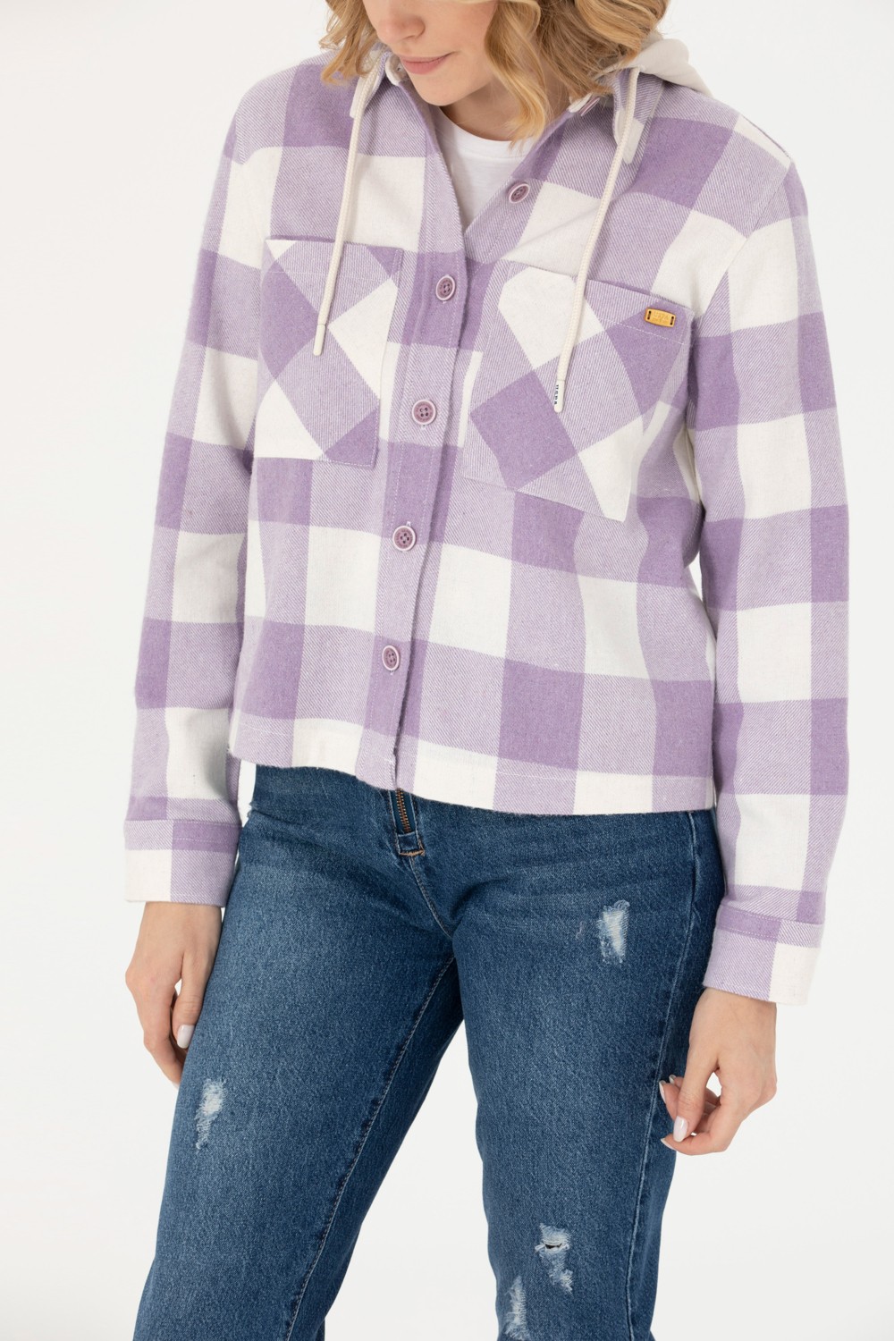 U.S. Polo Assn. Kadın Fıstık Gömlek Desenli 50271448-VR087 görsel 6