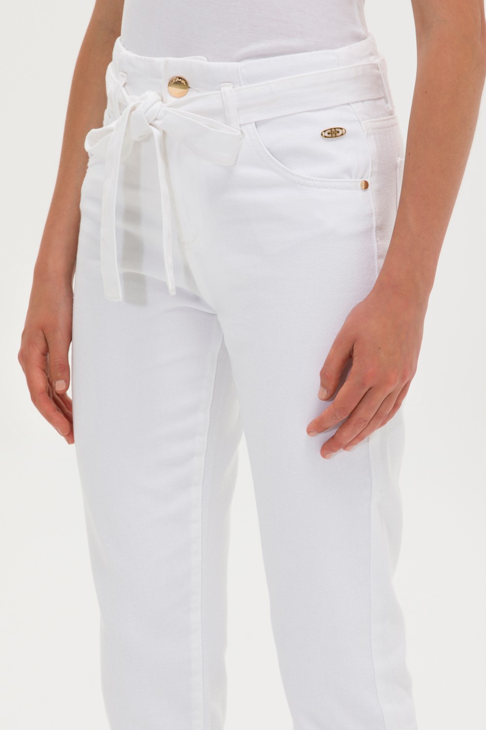 U.S. Polo Assn. Kadın Beyaz Mom High Waist Fit Jean Pantolon 50266286-DN0015 görsel 5