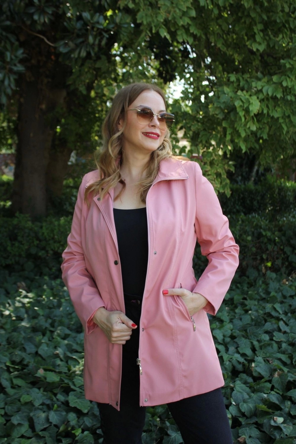 Moda Berray 1616 Fermuarlı Cep Detaylı Kapuşonlu Bondit Ceket