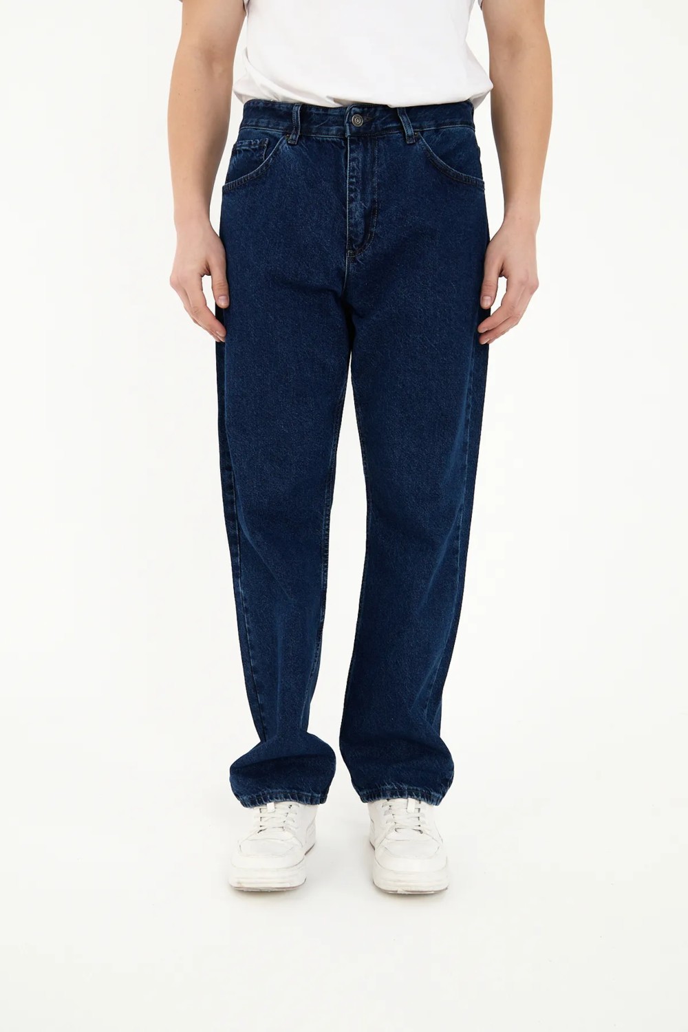 Enzim Jeans Erkek 100% Pamuk Baggy Kot Pantolon Yüksek Bel Özelliği ile Siyah Renkli Rahat Kesim görsel 8