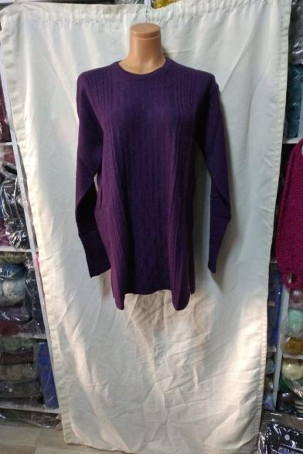 Gül Anne Büyük Beden Koyu Lila 1 Adet Kalın Kaliteli Kullanışlı Şık Güzel Yandan Yırtmaçlı görsel 3