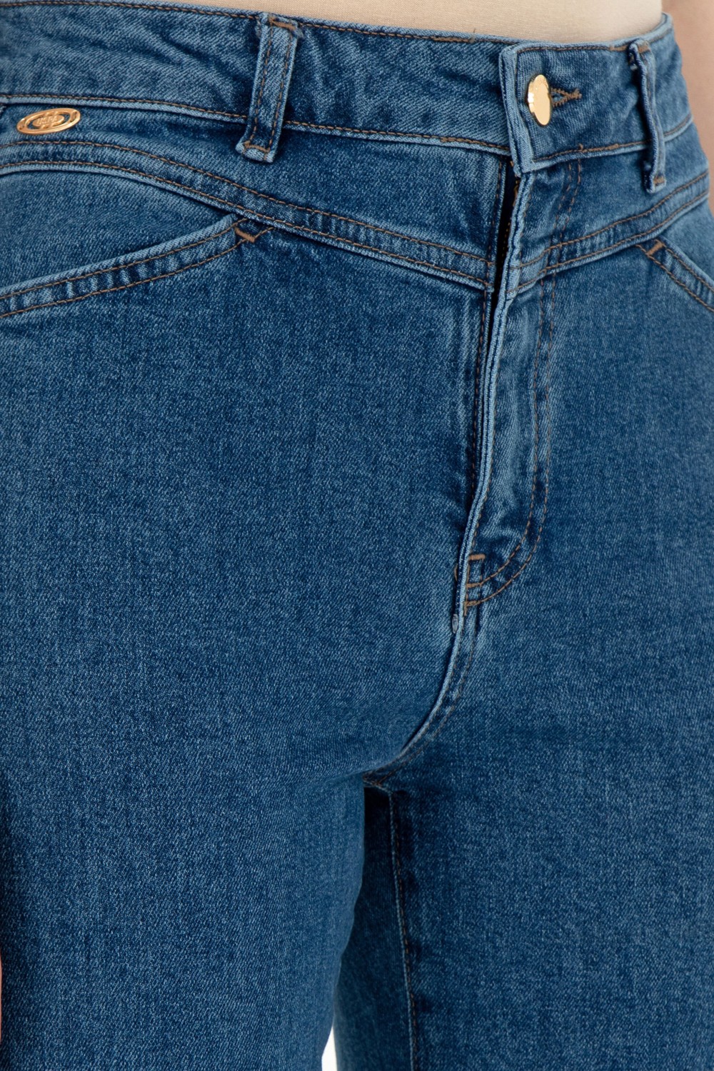 U.S. Polo Assn. Kadın Mavi Slim Flare Fit Jean Pantolon 50295426-DN0022 görsel 5