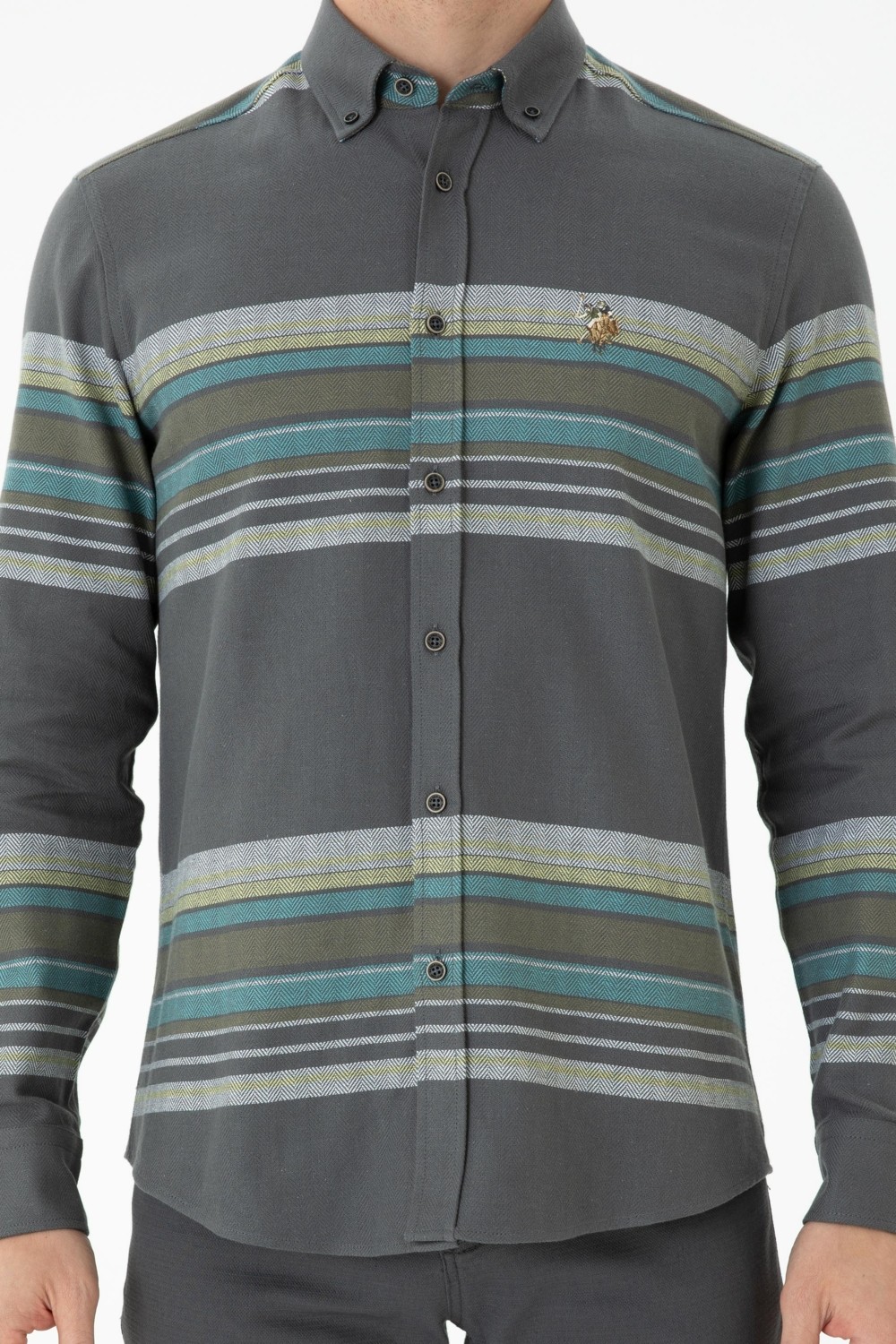 U.S. Polo Assn. Erkek Taş Gömlek Desenli 50272374-VR049 görsel 6