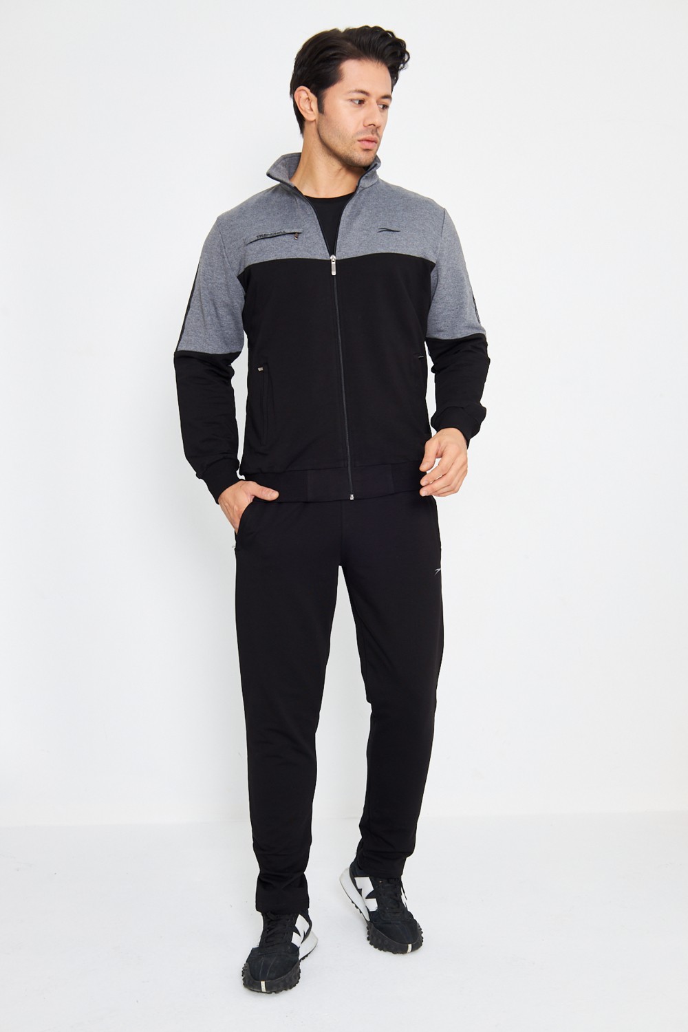 Trendhill Pamuklu Büyük Beden Erkek Eşofman Takımı Siyah 3XL Mevsimlik Renk Atmaz Özellik