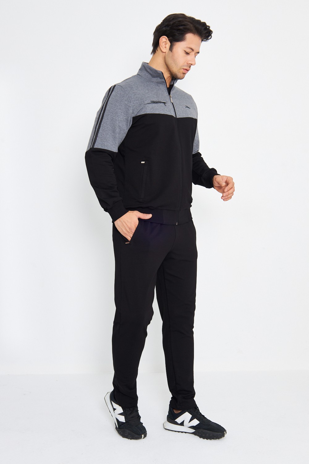 Trendhill Pamuklu Büyük Beden Erkek Eşofman Takımı Siyah 3XL Mevsimlik Renk Atmaz Özellik görsel 2