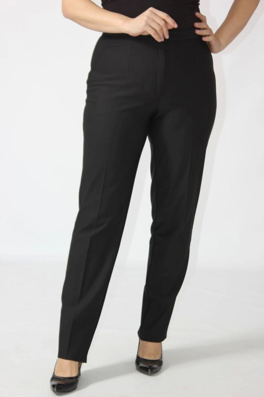 Moda Berray 2555 Gizli Cep Modeline Sahip Büyük Beden Pantolon Siyah görsel 2