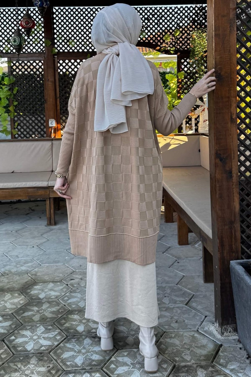 Rabia Şamlı Arzu Triko Tunik Bej görsel 5
