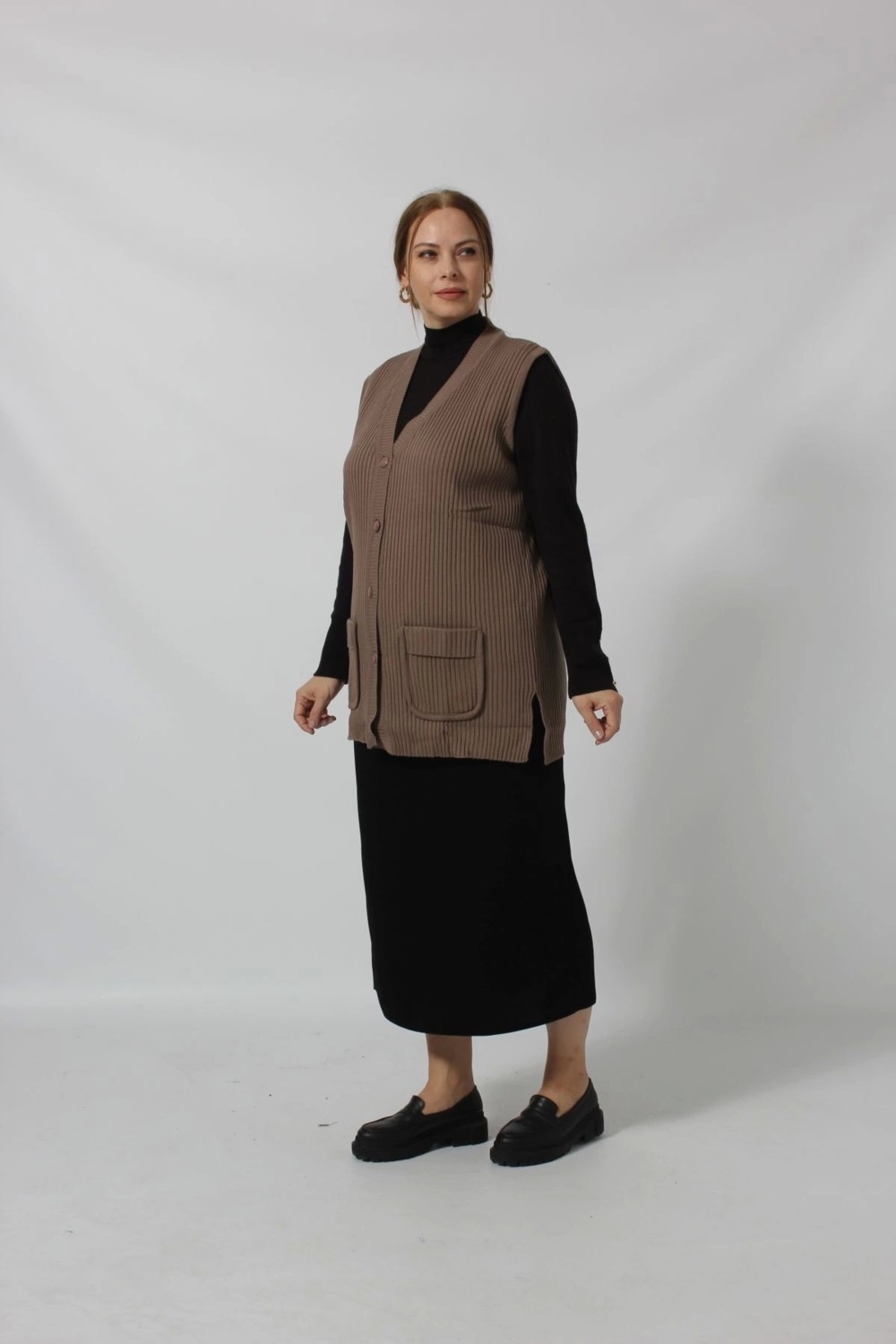 Moda Berray Düğmeli Cepli Mevsimlik Yelek görsel 5