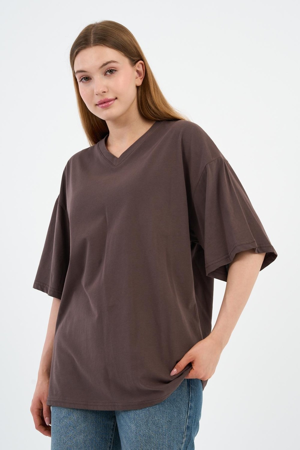 Alexander Gardi V Yaka Oversize T-shirt görsel 5