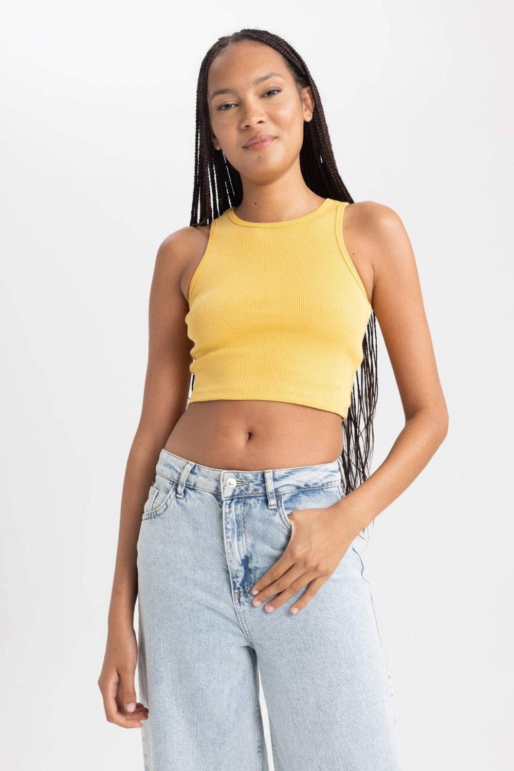 DeFacto Fitted Halter Yaka Atlet B0658AXNS görsel 4