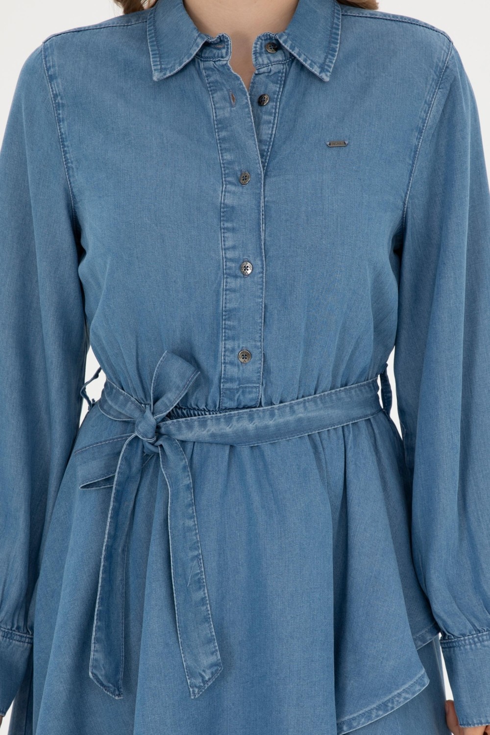 U.S. Polo Assn. Kadın Açık Mavi Polo Yaka Jean Elbise 50283539-DN0021 görsel 6
