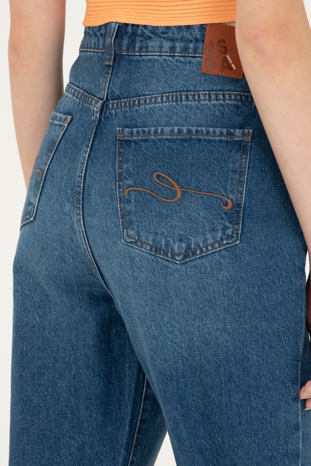 U.S. Polo Assn. Kadın Mavi Jean Pantolon 50282809-DN0022 görsel 6