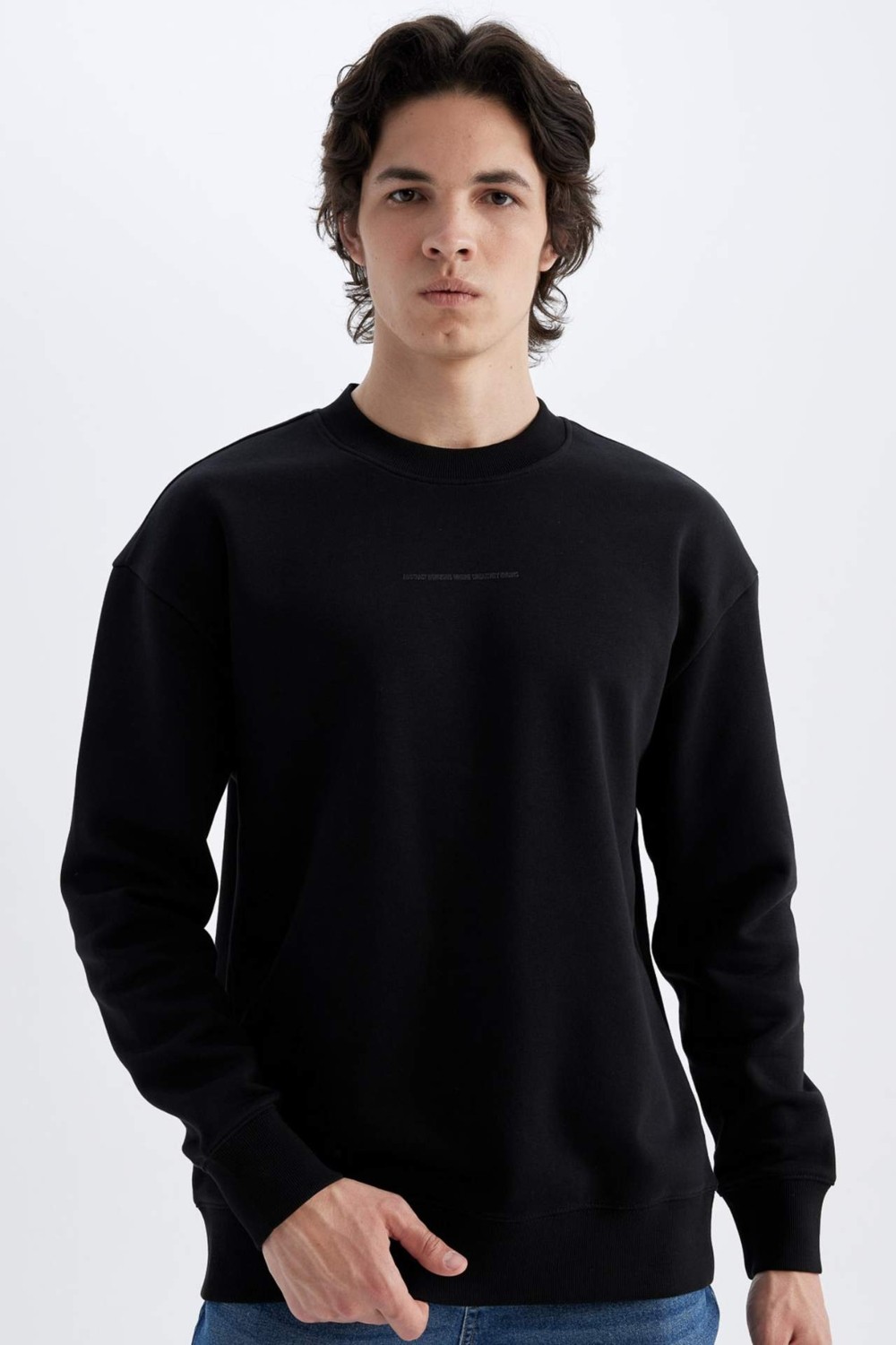 DeFacto Boxy Fit Bisiklet Yaka Baskılı Sweatshirt X8282AZ24AU