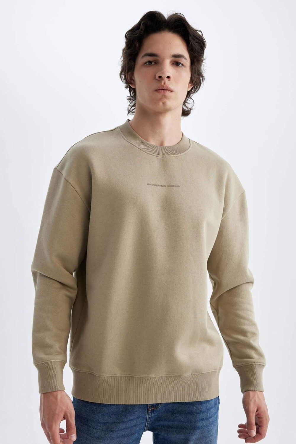 DeFacto Boxy Fit Bisiklet Yaka Baskılı Sweatshirt X8282AZ24AU
