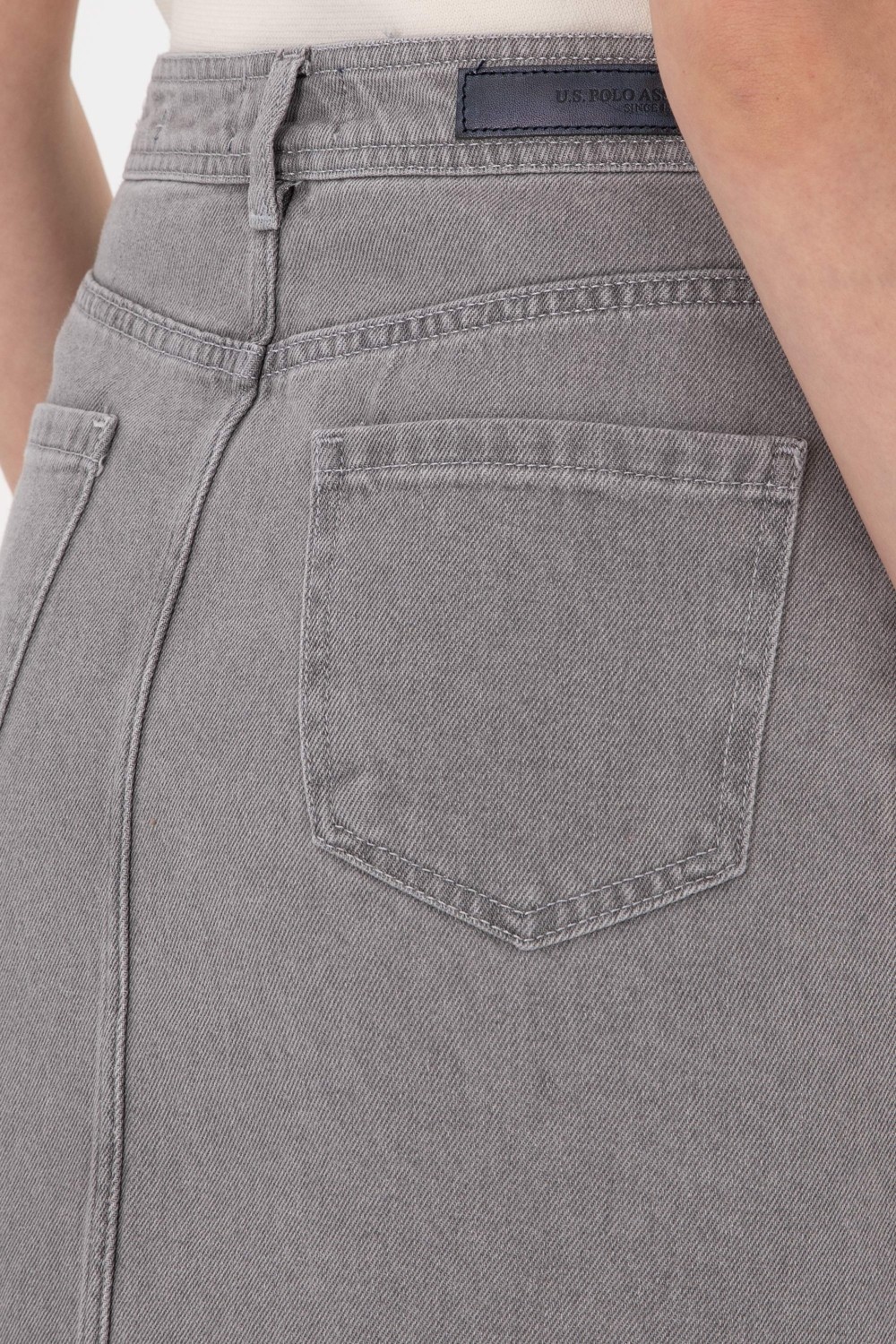 U.S. Polo Assn. Kadın Gri Jean Etek 50293251-DN0025 görsel 6