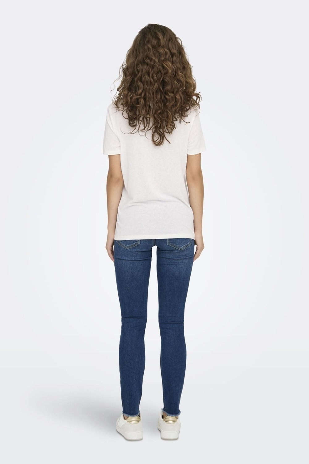 Dilvin Onlnew Belle S/s Love V-Neck Top Box Jrs P.beyaz görsel 4