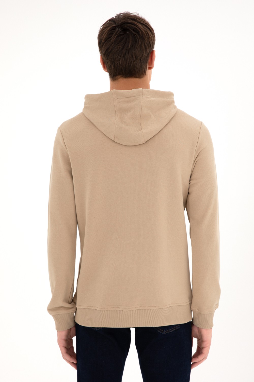 U.S. Polo Assn. Erkek Koyu Yeşil Basic Sweatshirt 50295167-VR079 görsel 6