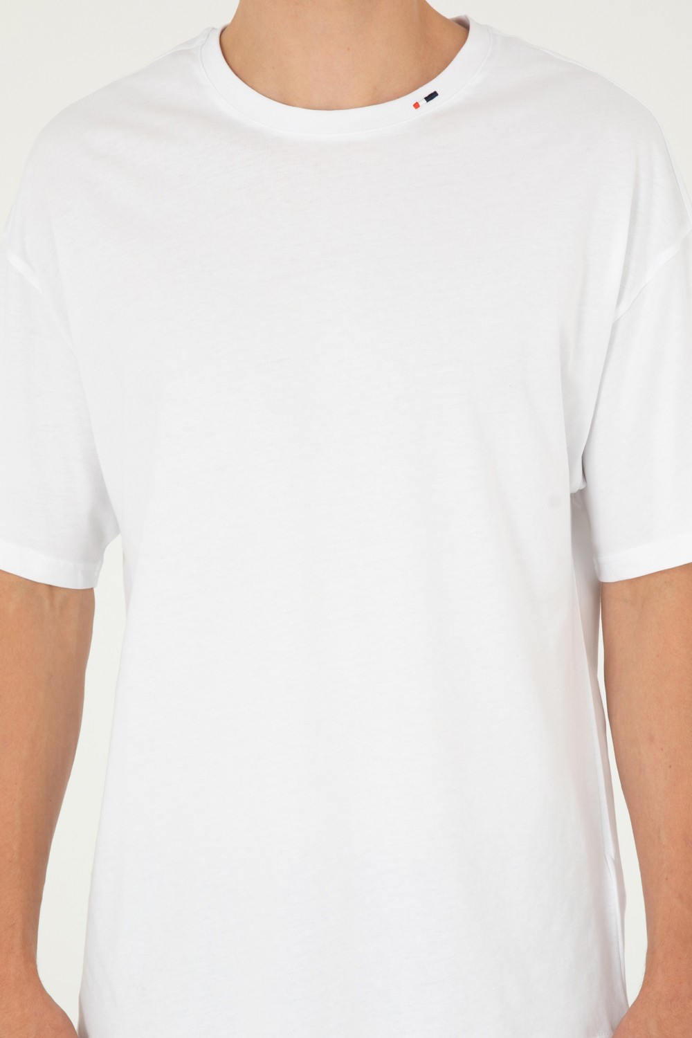 U.S. Polo Assn. Erkek Oversize Fit Bisiklet Yaka Beyaz Tişört 50294288-VR013 görsel 6