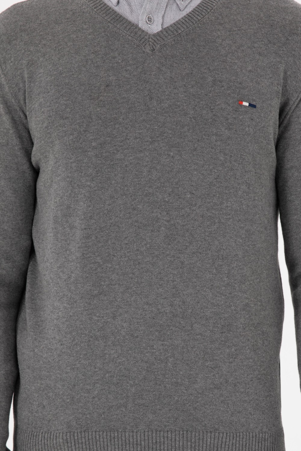 U.S. Polo Assn. Erkek Slim Fit V Yaka Taş Basic Kazak 50298283-VR049 görsel 6