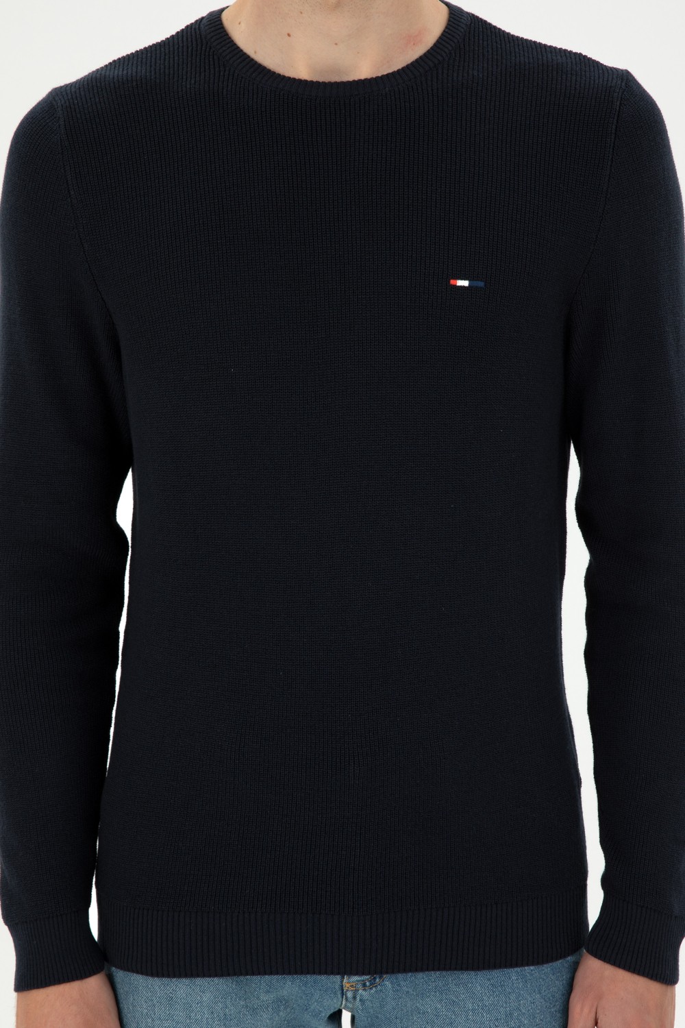 U.S. Polo Assn. Erkek Slim Fit Bisiklet Yaka Siyah Basic Kazak 50298282-VR046 görsel 6