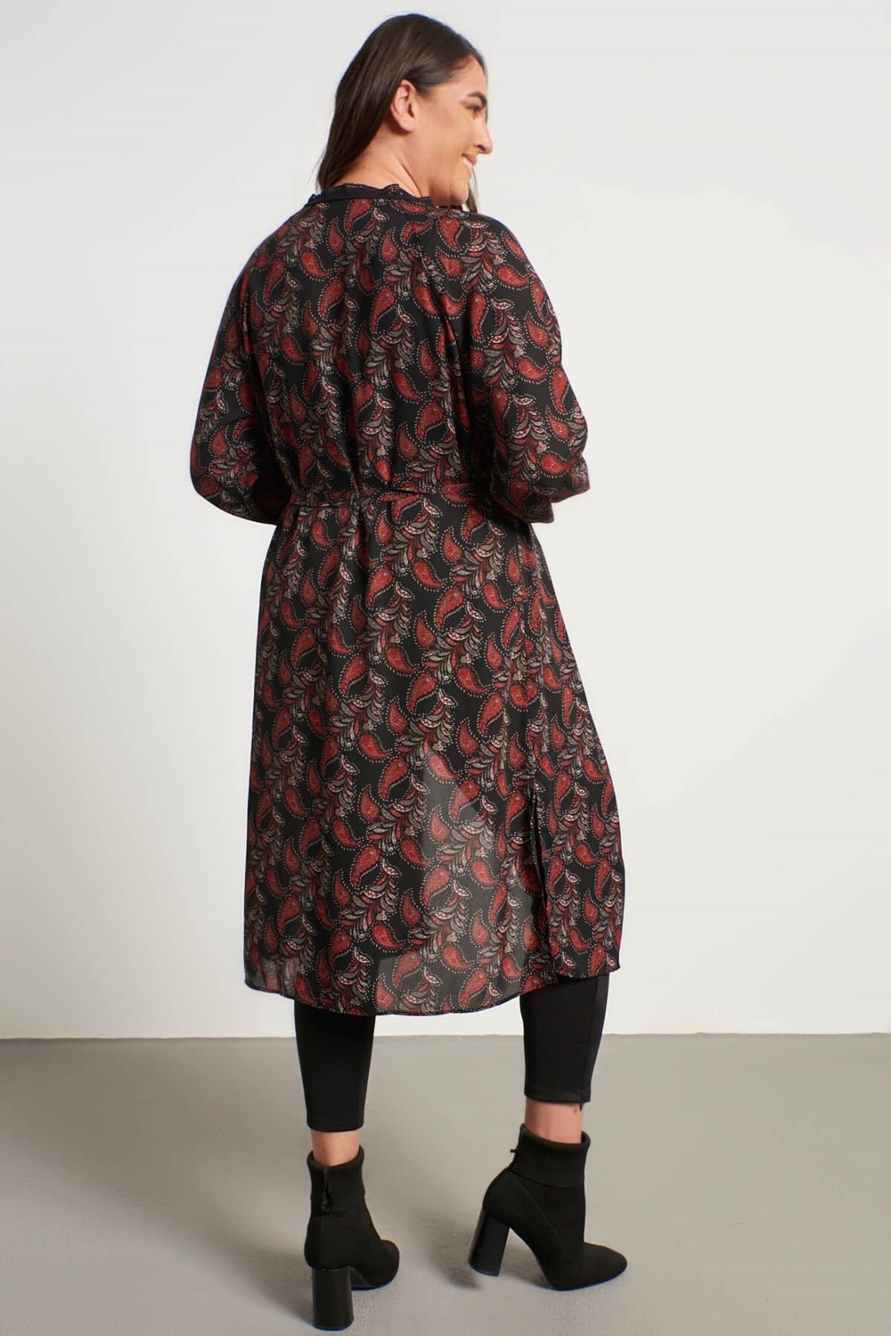 Myline Dantel Şerit Detay Uzun Kimono görsel 5