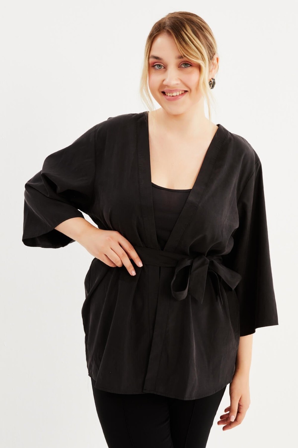 Myline Kuşak Detaylı Kimono