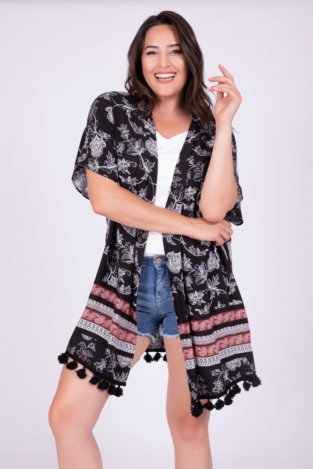 Myline Püskül Detaylı Kimono