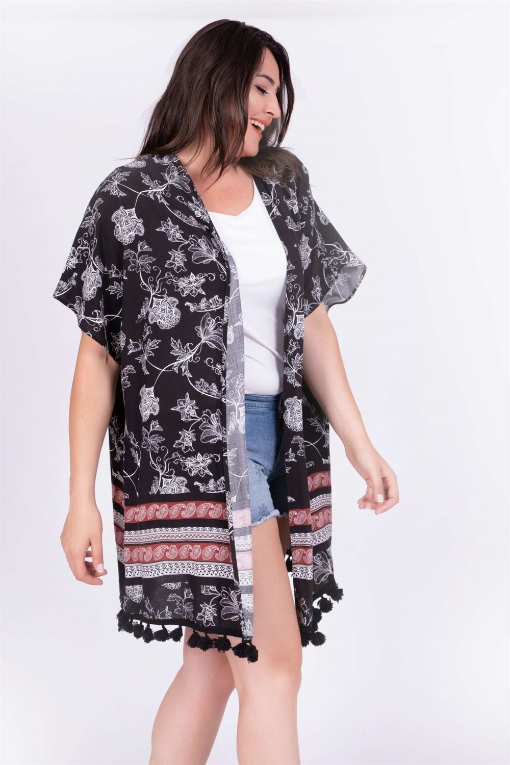 Myline Püskül Detaylı Kimono görsel 2