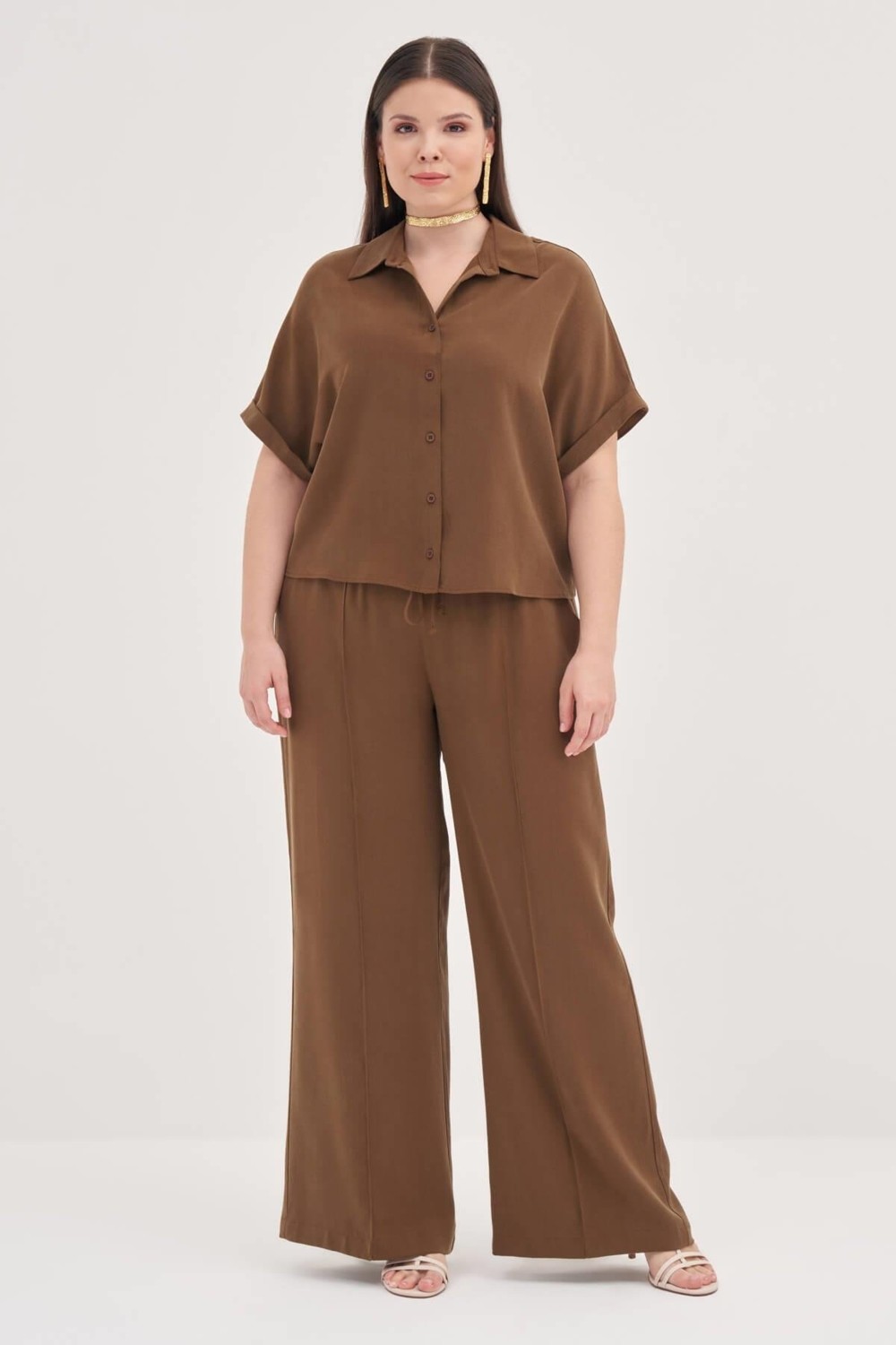 Myline Kısa Kollu Oversize Gömlek görsel 7