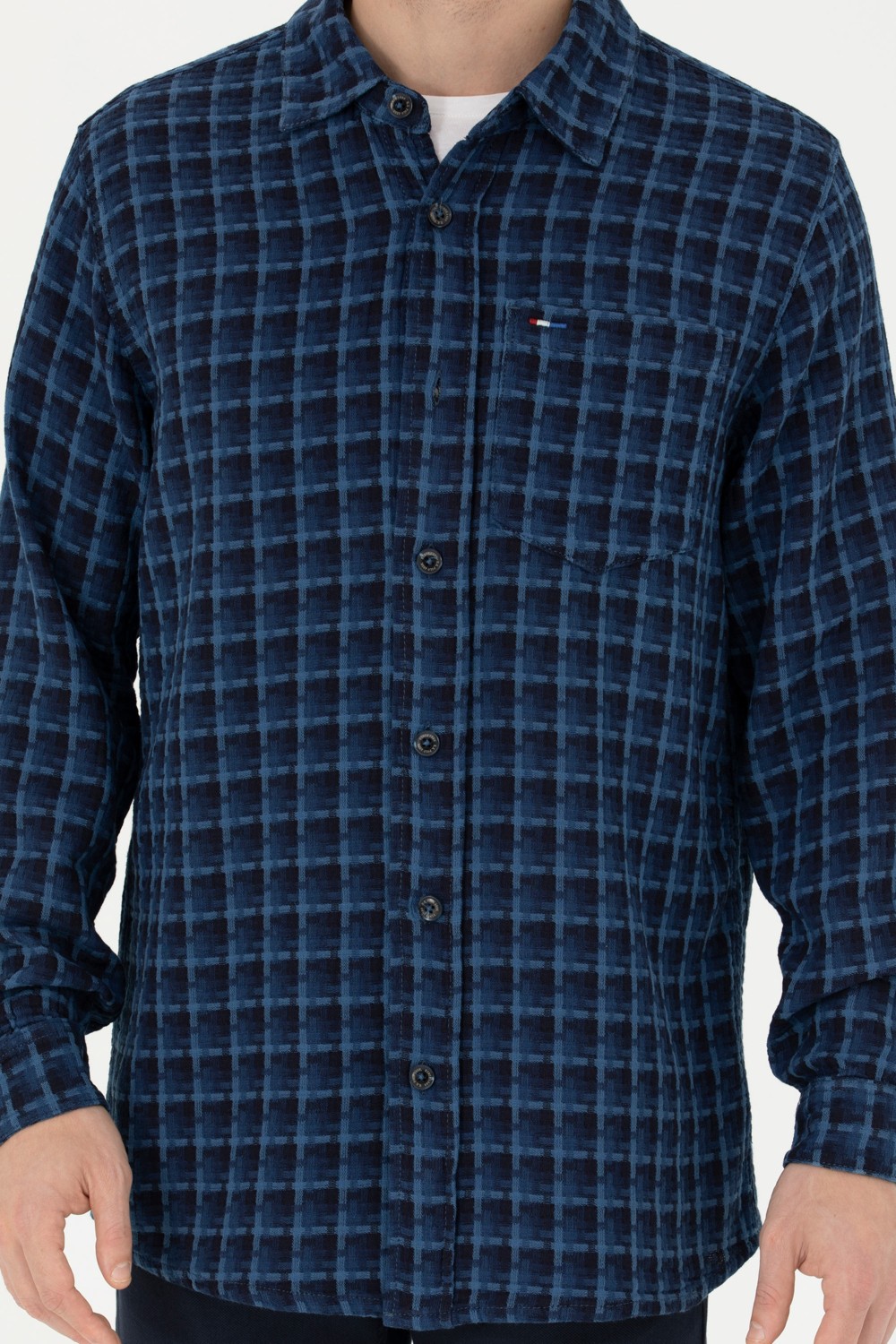 U.S. Polo Assn. Erkek Mavi Jean Gömlek 50272608-DN0022 görsel 6